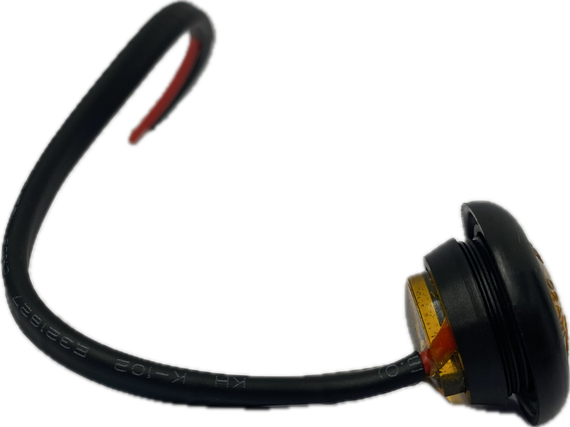 10-30V LED ROUND MARKER LIGHT Amber 2PC Button Marker Pre Wired ECE IP67 Approved LED GLOBAL LG123 Amber