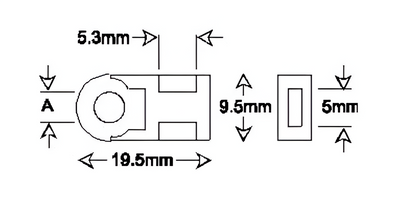 100x Cable Tie Eyelets Black Nylon (19.5x9.5mm), Screw Mount, Nylon 6.6, RoHS Compliant CTIE CSM1BL