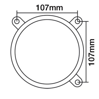 tractor headlamp with 12V plain lens and bulbs, fits Massey Ferguson dimensions diagram
