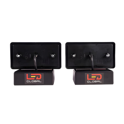 2 x 12v-24v LED REAR LAMPS RECTANGULAR WITH STOP TAIL INDICATOR, REFLECTOR LIGHTS LED GLOBAL LG533