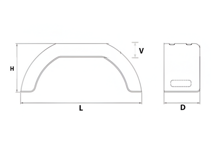 Deluxe Single Plastic Mudguard Heavy Duty Suitable For 14" Wheels (790L x 220D x 370H) Maypole MP2708