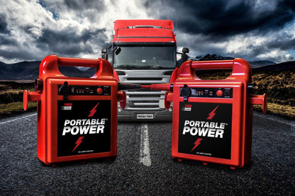 Portable Power Heavy Duty Rapid Charge 24v Battery Booster Jump Pack Dual 1800RC both with 1.5M Lead