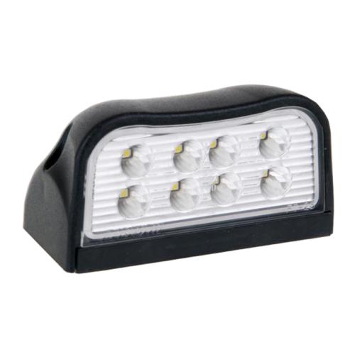 12v / 24v Dual Voltage 8 Led Large Black License Number Plate Light 2 bolt fixing Led Global LG190