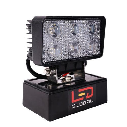 18 Watt 1200 Lumens Led Rectangle Work Light 10-80v LED Global LG815