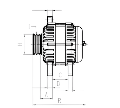 New 70A Alternator 12V Fits Ford, Landini, Massey Ferguson Repalces Alt16067 LRA460+PUL