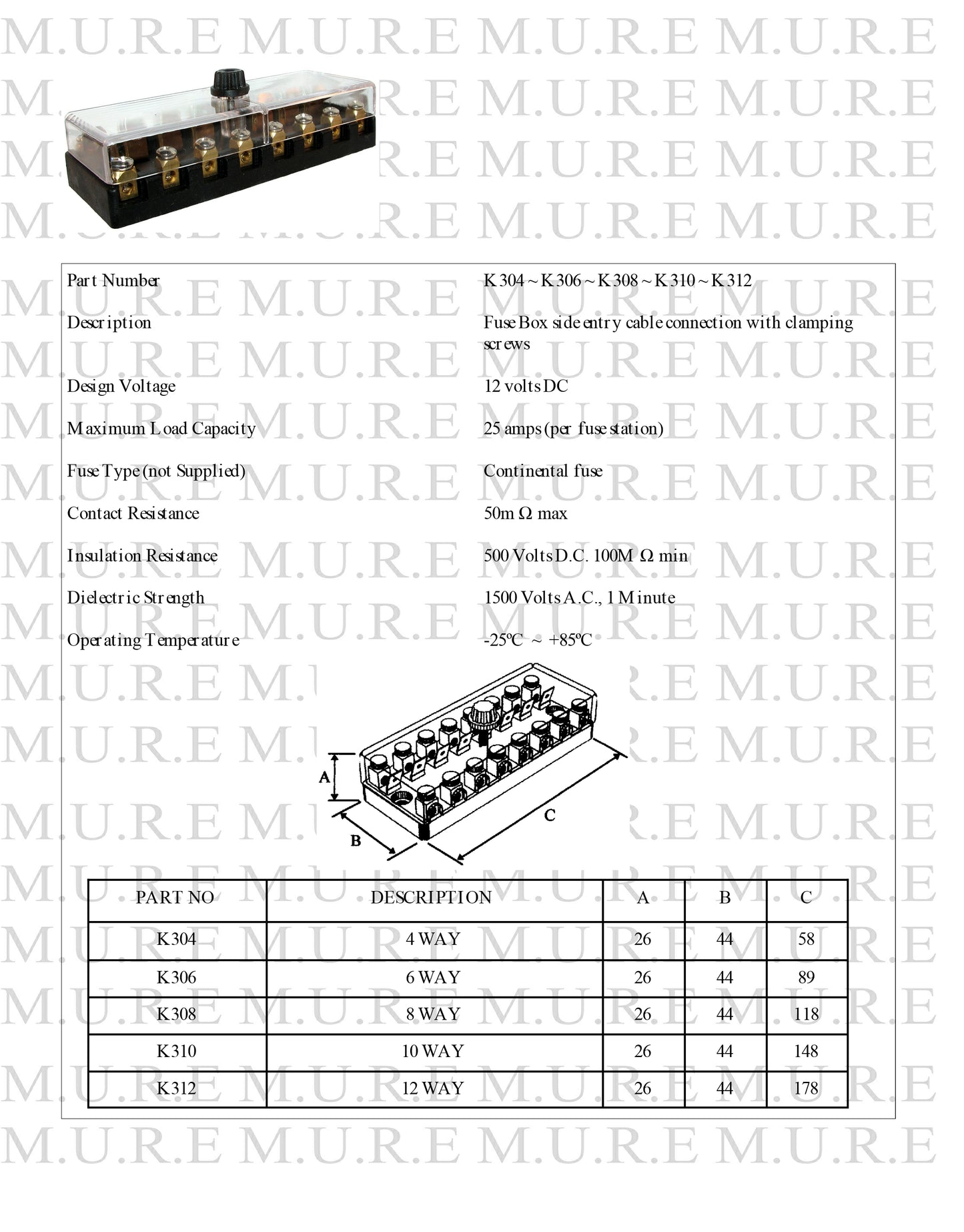 Continental Fuse Box - Holder Dual Voltage 12V | Rotating Electrics.