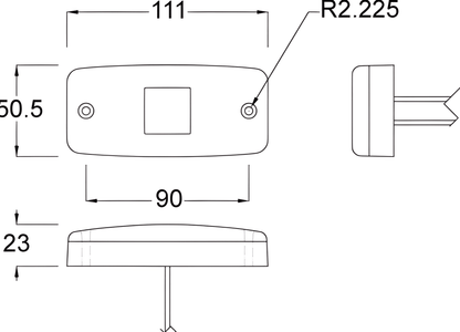 Red Led Rear Marker Lamp Light With Reflector Was 12V 24V Maypole MP8577B