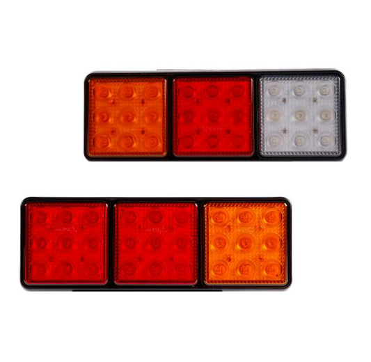 1 Pair 12v or 24v Led Rear Combination Lights, Stop, Tail, Indicator, Reverse  ECE Approved LED Global LG504 & LG507