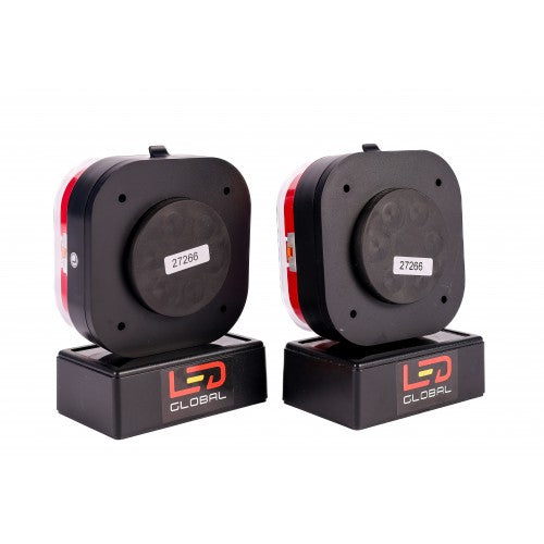 WIRELESS CABLE FREE 12v LED MAGNETIC TRAILER LIGHTS KIT, ECE, 5 Functions, 7 pin plug CHARGER INCLUDED LED Global LG505