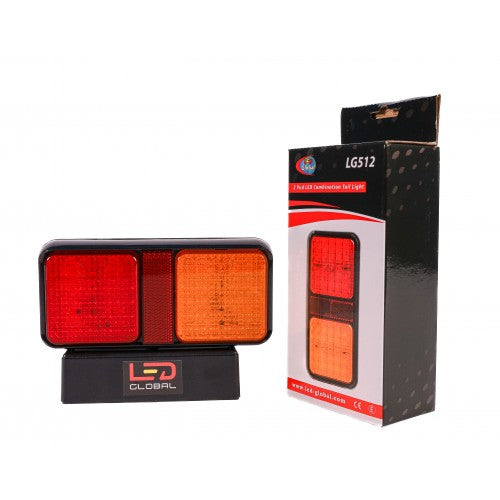1 Pair Dual Pod 12v or 24v Led Rear Combination Light Stop, Tail, Indicator, Reflector with 36 LEDs in each pod,  ECE Approved LED Global LG512