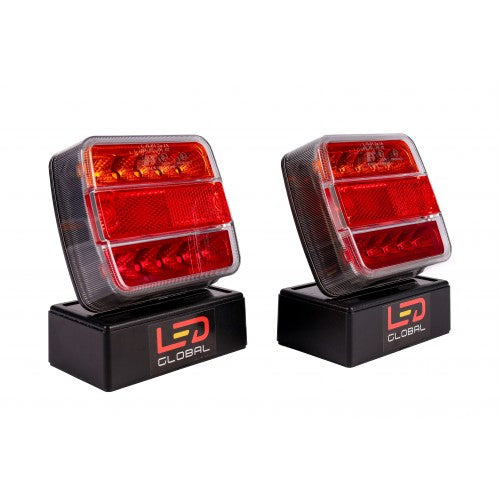 12v to 24v 4" Square Led Tail Light 2pk Stop, Tail, Indicator, Reflector IP68 ECE Approved LED Global LG529