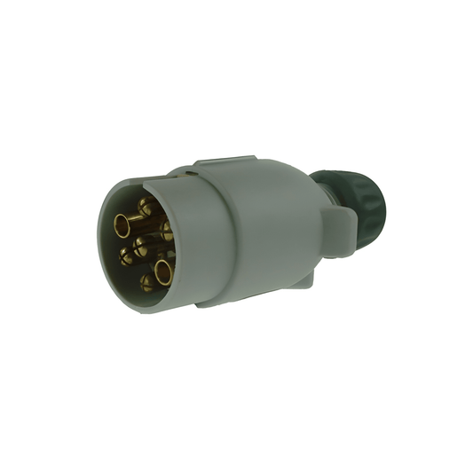 Maypole MP29B 7 pin 12S grey thermoplastic caravan plug for supplementary 12V power supply