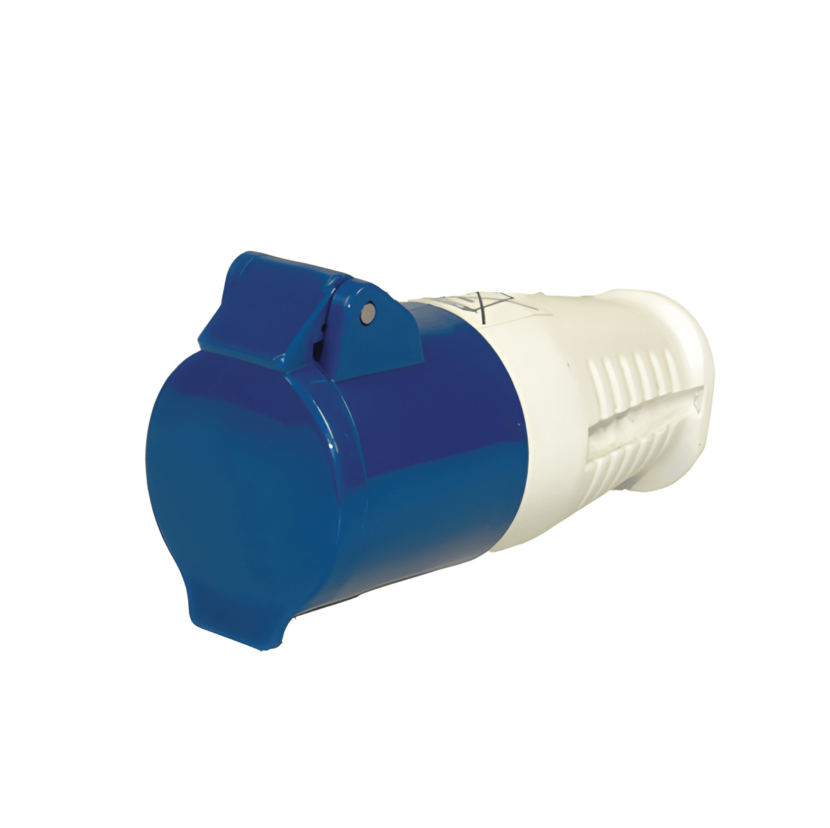 Maypole MP372B 3 pin 16A 230V IP44 mains in-line caravan socket connector for site power hookup