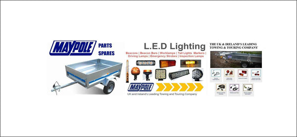 Maypole banner featuring a galvanized steel trailer LED light bars emergency beacons and towing spares