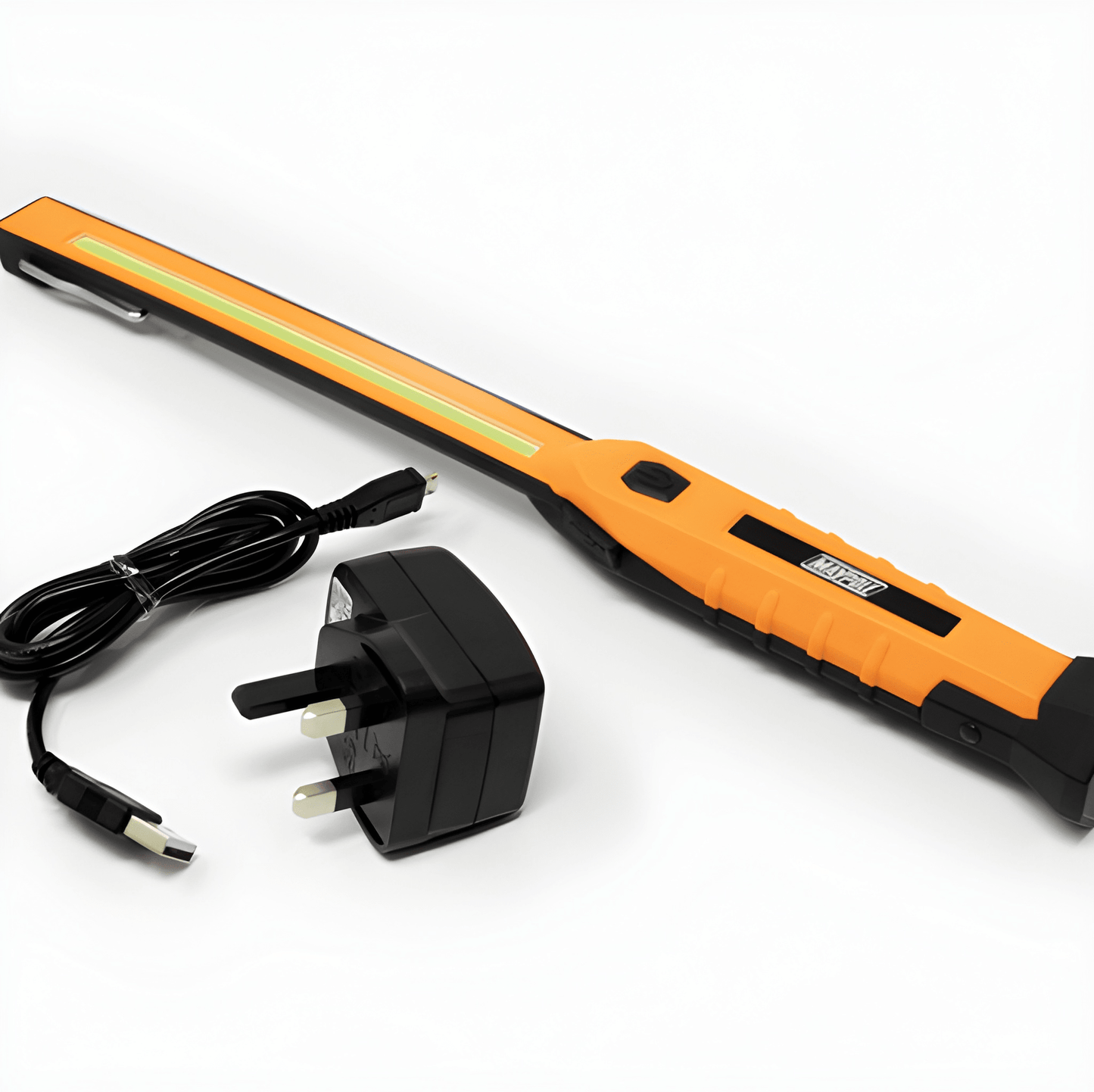 Led Inspection Hand Lamp Rechargeable Slim Line Cordless Cob Maypole MP4053