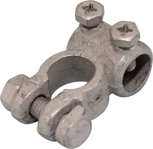 Negative Battery Terminal – 17mm diameter, Solderless, Tin-Plated Brass, 15mm Cable Hole Drilling, Wood Auto BTT1007N/210