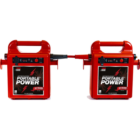 Portable Power Heavy Duty Rapid Charge 24v Battery Booster Jump Pack Dual 1800RC Both with Small Space  1.5m Leads Motorcycle