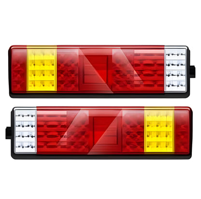 2 x RECTANGULAR 24v TRUCK TRAILER LED REAR LAMPS  WITH STOP TAIL INDICATOR FOG REVERSE LIGHTS LED GLOBAL LG553 & LG552