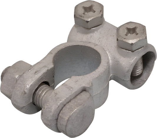 Negative Battery Terminal – 17mm diameter, Solderless, Tin-Plated Brass, 13mm Cable Hole Drilling, Wood Auto BTT1003N/208
