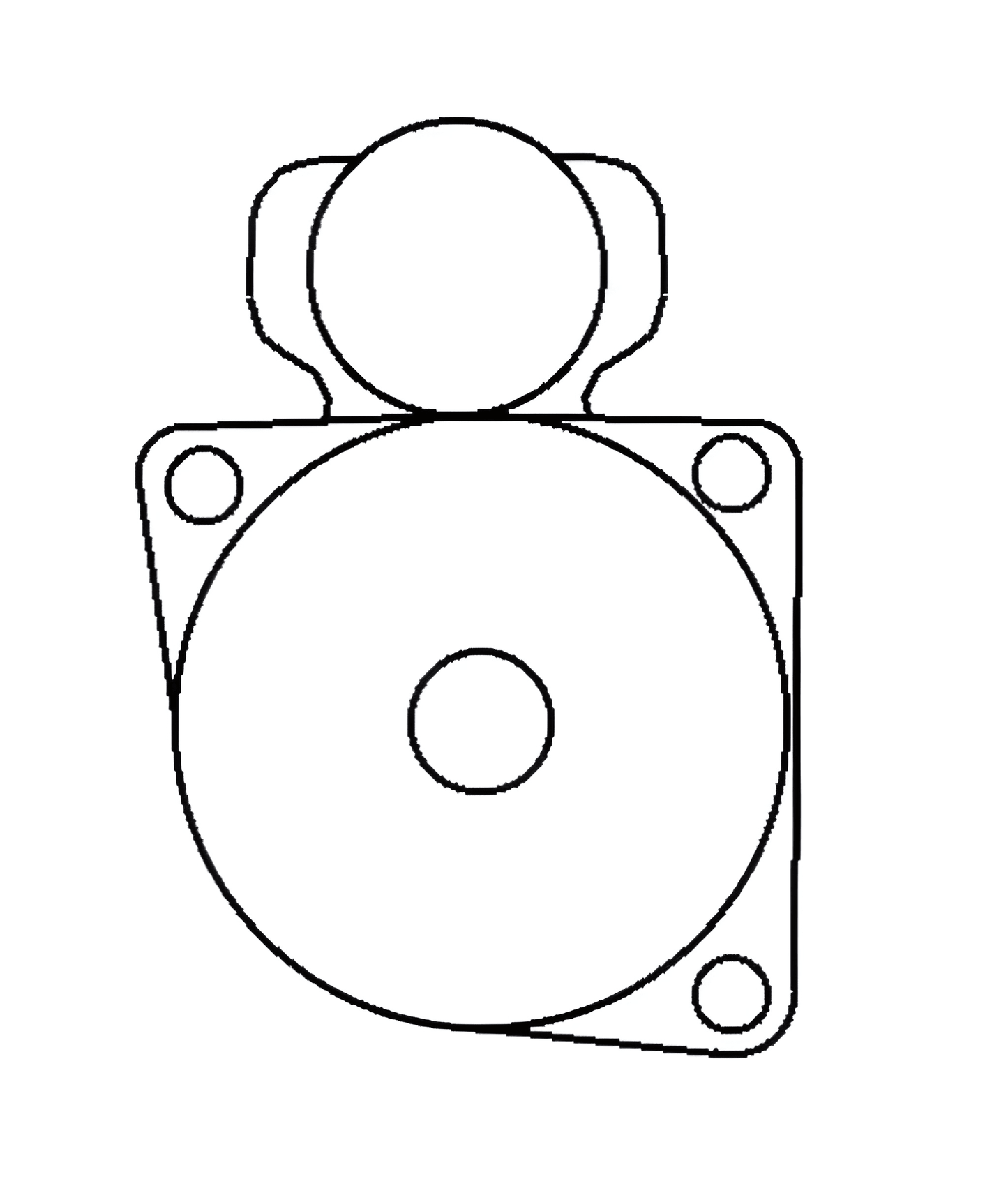Mounting flange layout diagram for STR54143 starter motor
