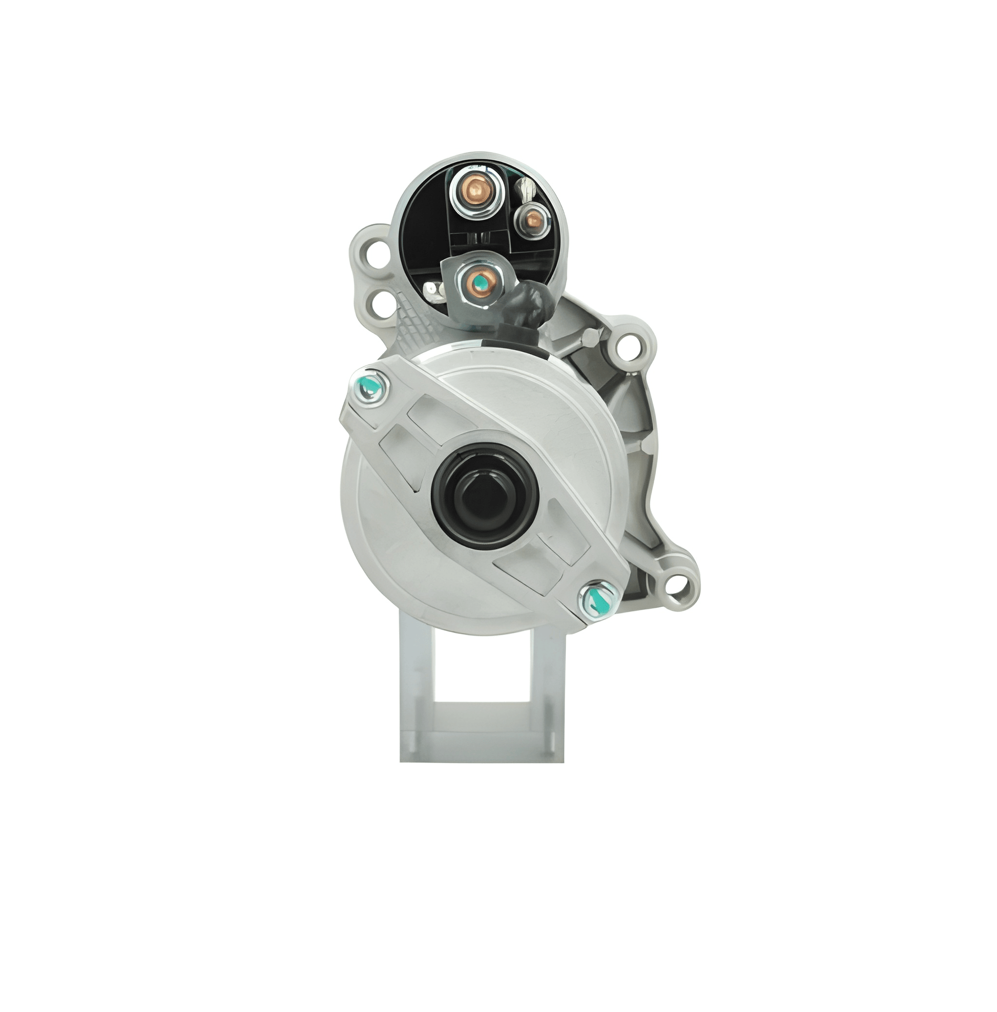 Rear view of STR54143 starter motor assembly for 12V vehicle applications