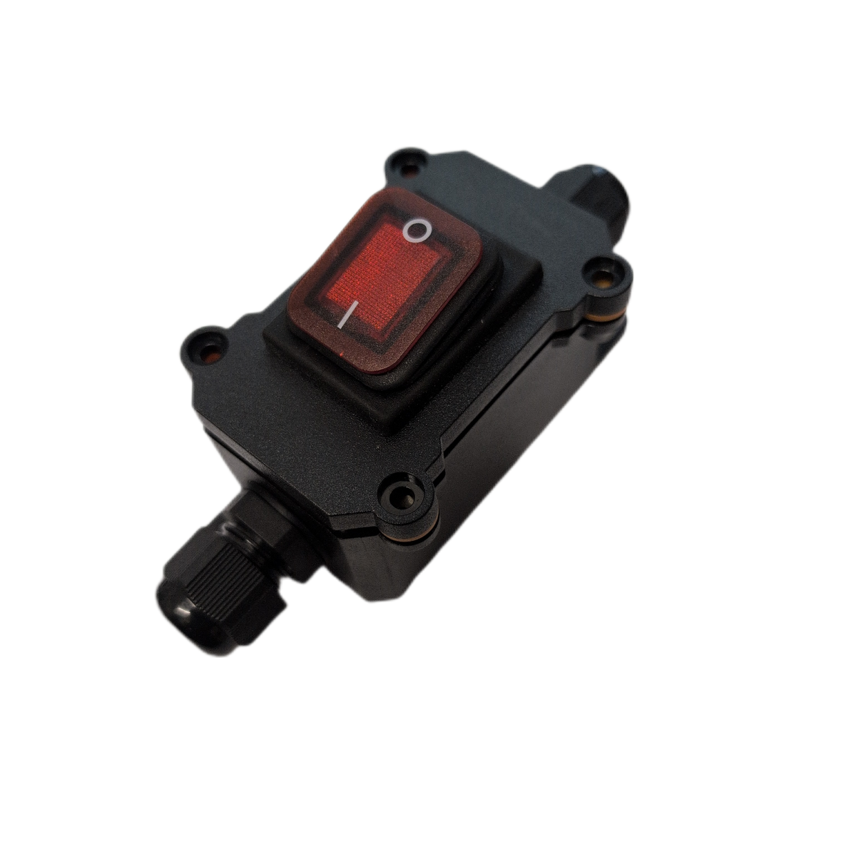 Black Plastic Waterproof Switch box 12V 24V With Red Switch On Off 4 Pin MURE WPSB3B