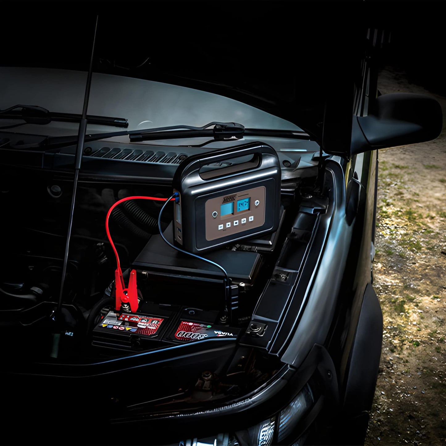 Lithium Ion Power Pack and Compressor With Work Light 800A USB Rechargable 10000 Mah Maypole MP7435