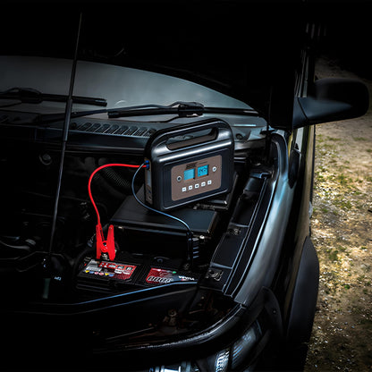 Lithium Ion Power Pack and Compressor With Work Light 800A USB Rechargable 10000 Mah Maypole MP7435