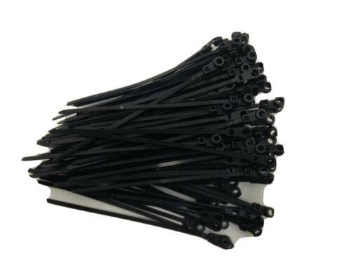 100 X Screw Mounted Cable Ties 200Mm X 4.8Mm Black Nylon Ctie Ctsm2004.8 - Mid-Ulster Rotating Electrics Ltd