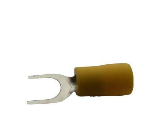 100 X 6.4Mm M6 Yellow Fork Terminals Insulated Connectors Crimp Ctie Uk T3F6 - Mid-Ulster Rotating Electrics Ltd