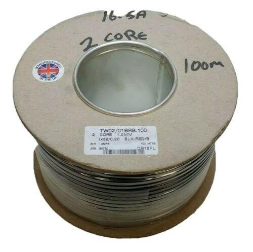 100M Reel 16.5 Amp 2 Core Flat Twin Automarine 12V 24V Thin Wall Car Cable Wire - Mid-Ulster Rotating Electrics Ltd