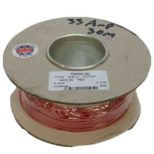 30M Reel 33 Amp Red Automarine 12V 24V Single Core Car Boat Bike Cable Wire - Mid-Ulster Rotating Electrics Ltd