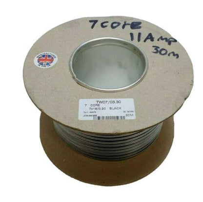 30M Reel 11 Amp 7 Core Trailer Automarine 12V 24V Thin Wall Car Cable Wire - Mid-Ulster Rotating Electrics Ltd