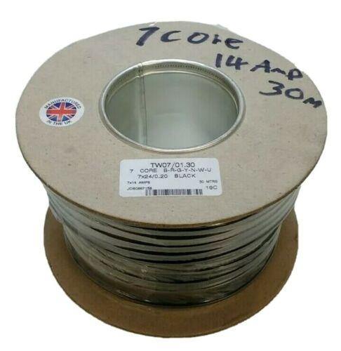 30M Reel 14 Amp 7 Core Trailer Automarine 12V 24V Thin Wall Car Cable Wire - Mid-Ulster Rotating Electrics Ltd