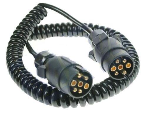7 Pin Extension Lead Plugs Curly 3M Work Length 2 Male Genuine Maypole Mp5884 - Mid-Ulster Rotating Electrics Ltd