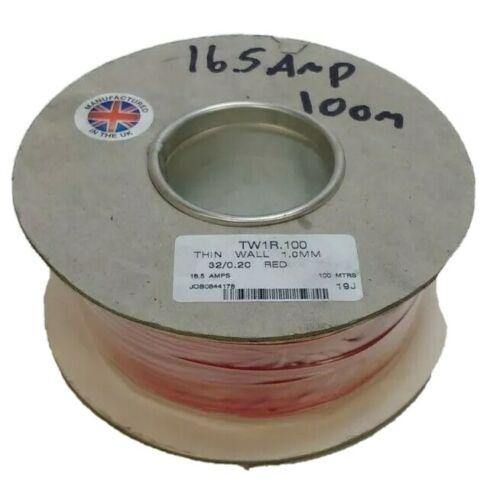 100M Reel 16.5 Amp Red Single Core Automarine 12V 24V Car Boat Bike Cable Wire - Mid-Ulster Rotating Electrics Ltd