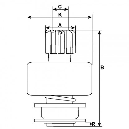 Starter Motor Drive Pinion Bendix Clutch Teeth HC-CARGO Replacing Bosch 10 Tooth 10 Spline SDV38018 131475 - Mid-Ulster Rotating Electrics Ltd