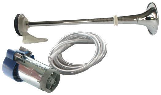 24v Marco single stainless steel air horn compressor horn pneumatic horn kit suitable for marine boat applications 160632 - Mid-Ulster Rotating Electrics Ltd