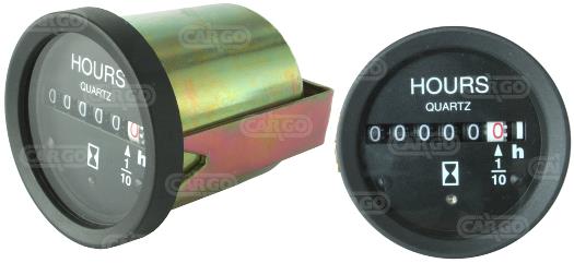 black Round Dashboard gauge hour meter clock 12v or 24v mechanical type 52mm od 160702 - Mid-Ulster Rotating Electrics Ltd