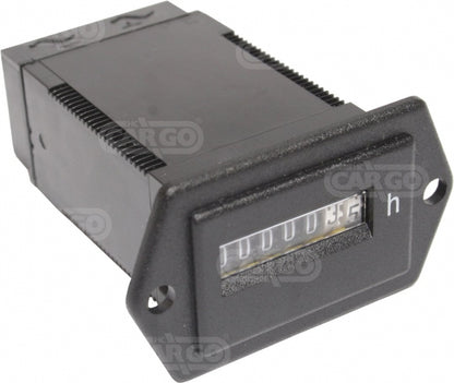 Dashboard gauge hour meter clock black Rectangular  12v or 24v electrical type 36.5mm x 25mm 160747 - Mid-Ulster Rotating Electrics Ltd