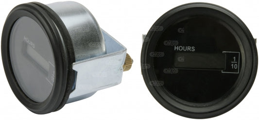 Round Black Dashboard Gauge Hour Clock Meter 12v Or 24v Digital electrical Type 52mm Od 160897 - Mid-Ulster Rotating Electrics Ltd