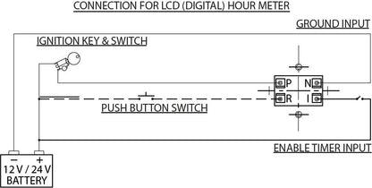 Round Black Dashboard Gauge Hour Clock Meter 12v Or 24v Digital electrical Type 52mm Od 160897 - Mid-Ulster Rotating Electrics Ltd