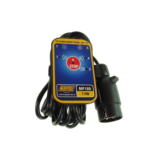 7 Pin Towbar Socket Tester For Checking Tailer Lights Are Working Correctly Maypole MP180B