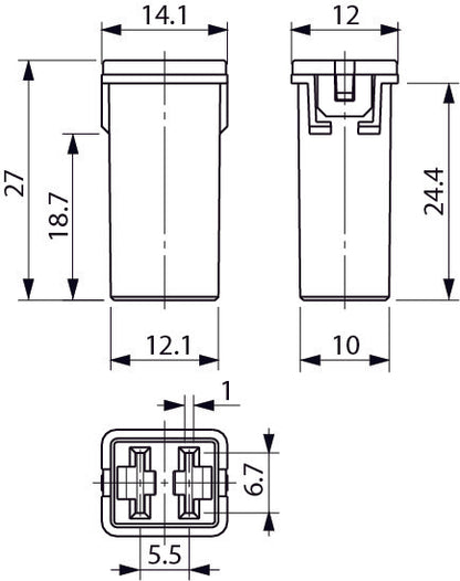 50 Amp Pal Japanese Fuse Slow Blow Jcase Series Red 12V 24V 32 Cargo 192108