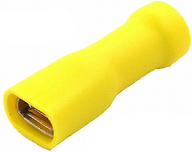 100 X 6.3Mm Insulated Yellow Female Spade Terminals Connectors Ctie T3Pofti63508 - Mid-Ulster Rotating Electrics Ltd