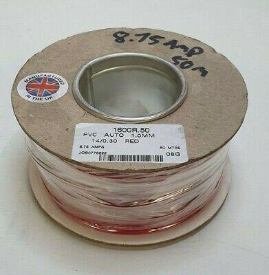 50M Reel 8.75 Amp Red Single Core Automarine 12V 24V Car Boat Bike Wire - Mid-Ulster Rotating Electrics Ltd