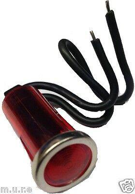 Red Indicator Light With Chrome Effect Bezel & Leads Dash Robinson K134Tb - Mid-Ulster Rotating Electrics Ltd