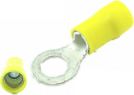 50 X 6.4Mm M6 Yellow Ring Terminals Insulated Connectors Crimp Ctie Uk T3R6 - Mid-Ulster Rotating Electrics Ltd