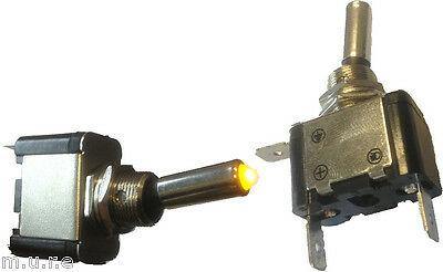 On Off Toggle Switch Flip Flick With Amber Led Tip 12V 20A Robinson K894A - Mid-Ulster Rotating Electrics Ltd