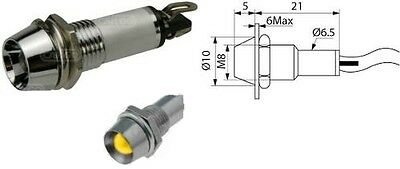 Yellow Led Warning Indicator Round Panel Light Lamp 12V 24V Cargo 181572 - Mid-Ulster Rotating Electrics Ltd